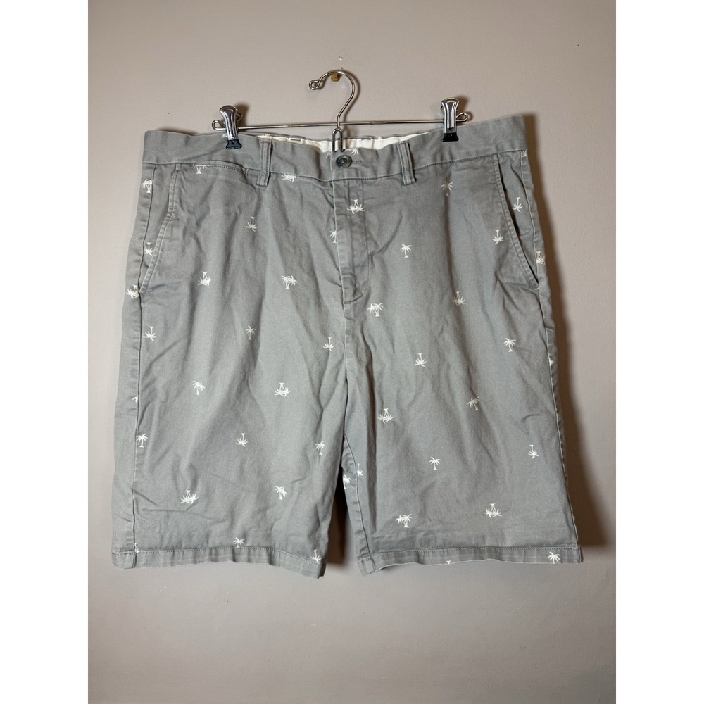Old Navy Men Gray Flat‎ Front Palm Tree Chino Short Size 38